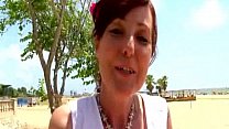 French Mature wife fucked by y. guy at the beach