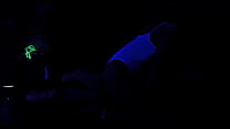 Skinny Blondie Slut Fucked Under Blacklight