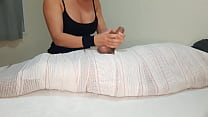 Part3 MUMMIFIED Handjob with interruption of cum for two minutes.