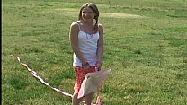 Cute 18yo teen Kitty flying a kite