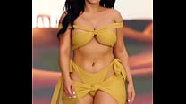Aunty hot walking in public yellow dress women sexy aunty hot