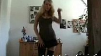 erotic dance and strip by a nice blonde teen girl in front of a cam! Must see! HOT