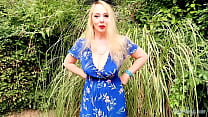 Lady Lucy outdoors in big hot tits cocktease