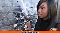 Nice ebony fucked by several white guys in all holes 4