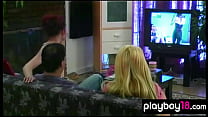Sexy lesbian sluts taking strapon dildos to fuck a surprised dude