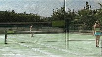 Lesbians Aneta and Debby have hot sex on the tennis court by Sapphic Erotica