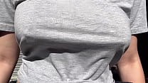 Italian Milf Artemisia Love showing her big hard nipples outside