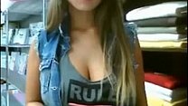 young blonde in school library