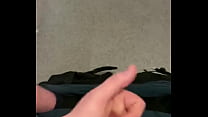 Wanking my big cock cuming all over the toilets