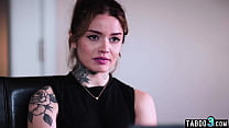 Small titted inked slut banged by her big black cocked doctor