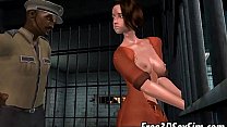Foxy 3D bruentte getting fucked hard by an ebony stud