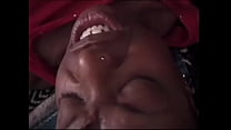 Slim young black girl swallows and fucks  slab-sided white cowboy's big dick