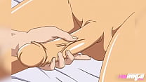 Hentai sin censura - Mi hermanastra tetona me pilla masturbándome en el baño