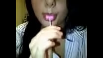 slut fucking herself sucking on a pop