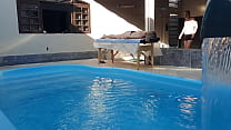 Massage in the pool. The therapist couldn't hold back and made her cum in his mouth.