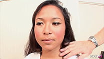 Nymphomaniac Asian Wife give Big Dick husband a Fuck after Cheating Fuck at Gyno Exam with cum in Pussy