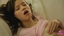 Horny as fuck, Lynn tears off her clothes, her massive natural tits bouncing free. Her pussy’s already throbbing, slick with need as she grabs her trusty glass cock. She slams it into her tight cunt!