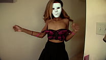 Ebony Orgasms While Wearing a Mask