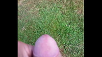 Cumming in the grass
