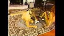 Lesbians like to lie on the rug naked playing with each other exciting game "cat fighting"