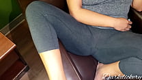 Red painted toes, feet and leggings
