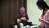 Brunette skinny teen Vera V seduces her stepdad Steve Steel and jumps in his lap then he finger her tight pussy and later he fucks her  Brunette skinny teen Vera V seduces her stepdad Steve Steel and jumps in his lap then he finger her tight pussy and later he fucks her