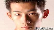 Skinny gay shows off and masturbates