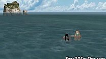Hot 3D blonde mermaid getting fucked on a boat
