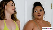 Sophia Burns and ebony Ashlyn Peaks left the party because they were bored.They hook up in the vacant room and have a blast pussy licking each other