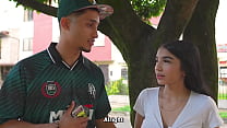 Big cock Latino guy fucks a very hot petite girl he meets in an outdoor place