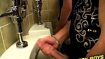 When he spotted meat at the urinal James's dick stiffened
