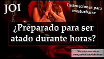 Masturbate mientras te ato en mi cama. Instrucciones masturbación.