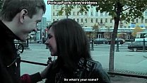 Real pick up fuck with sexy brunette