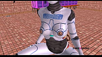 An Animated 3D Cartoon Porn Video - A Sexbot Robot Girl Giving Sexy poses then Riding a mans dick in Reverse Cowgirl Position.