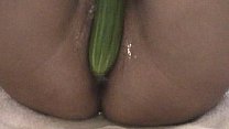 Squirting with cucumber masturbation