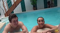 HUNT4K. Sex adventures in private swimming pool