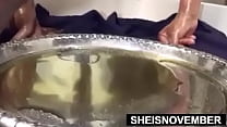 My Chubby Ass And Pussy Peeing Closeup Covered In Oil Naked, Urinating While I Squat As Gigantic Nipples, Big Boobs Shaking, Cute Young Beautiful BBW Sheisnovember Sensual Pee, Spreading Her Nude Vaginal Hole Open By Msnovember