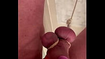 My nuts love being stretched with weight