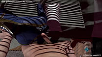 我的隐形人女友在辐射3游戏中穿着蓝色的制服在床上做爱