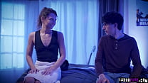Hazel Moore getting fucked by her stepdad while her stepbrother fucks her friend Liz Jordan