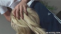 Blonde pornstar gets face full of deepthroat spunk