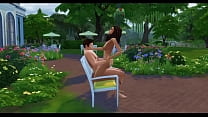 Zendaya and Tom Holland have sex in a public park while people watch. She rides him hard.
