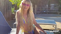 BJRAW Hot blonde Lilly Bell sucking cock and eating ass