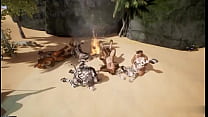 Girls LesbianTalis and Kenda and Lazras Bonding Sex