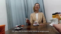 A lesbian agreed to suck and fuck for money in the coffee shop bathroom.