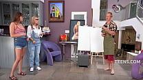 Nude Freeuse Painting Class - Nicole Aria, Selina Bentz, Clarke Kent