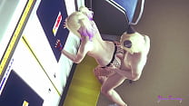 Suicide Squad Yaoi -  Harley Quinn femboy is fucked against the door