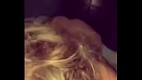 Bubble butt blond gags on 10 ” fat cock