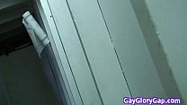White guy sucking off black cocks at gloryhole 22