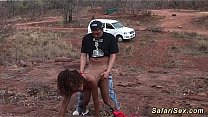 hot ebony african babe outdoor fucked at my safari sex tour